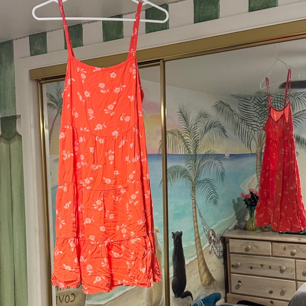 Old Navy Floral Mini Dress - Bright Coral